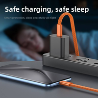 Câble de charge rapide USB-C vers USB-C en nylon tressé 3A 1M, cordon de données plat Type-C pour téléphones et tablettes