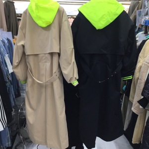 ANSZKTN Nuevo abrigo <span class=keywords><strong>retro</strong></span> para mujer Chaqueta suelta y adelgazante hasta la rodilla de estilo medio a largo - Product Image 3