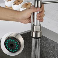 Robinet mélangeur de cuisine monocommande en acier inoxydable 304, finition or rose, à débit élevé, monotrou, pour évier de cuisine d'hôtel