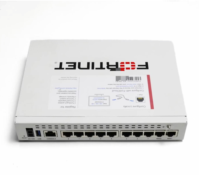 Fortinet FG-60E Enterprise Router Security Firewall 10 for RJ45 Ports High Performance 3 Gbps VPN Solution for Branch Offices