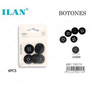 Bottoni Ilan 25 mm 4 fori Confezione da 6 per riparazione abbigliamento - Product Image 3