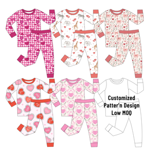 Đồ ngủ trẻ em bằng tre in họa tiết đa dạng, hàng có <span class=keywords><strong>s</strong></span>ẵn, thương hiệu nổi tiếng, bộ đồ ngủ trẻ em bằng tre tùy chỉnh, hộp bí ẩn, bộ đồ ngủ bé gái bằng tre Weiwei - Product Image 4