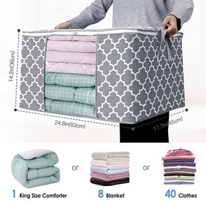Sac de rangement pliable pour couettes, oreillers, couvertures et literie – Idéal pour les couettes King/Queen – Vente en gros - Product Image 2