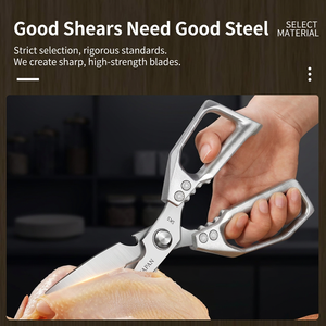 Ciseaux de cuisine robustes en acier inoxydable, ciseaux à volaille, ciseaux à découper la viande, poignée ergonomique pour poulet et poisson - Product Image 3