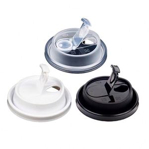 Couvercle jetable 80 mm pour gobelet à café à emporter, compatible boissons chaudes/froides, en plastique PP, avec couvercle à clapet pour gobelets en papier ou en plastique - Product Image 1