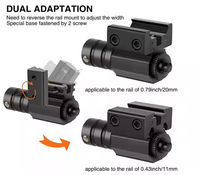 Visée laser rouge et verte en métal avec réglage 11 mm 20 pour le tir et la chasse en extérieur, fabriquée en aluminium durable