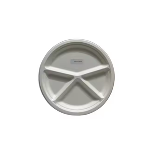 Assiettes en papier dégradables durables de qualité exportée Assiettes en bagasse blanches jetables Assiettes en bagasse jetables pour fête - Product Image 2