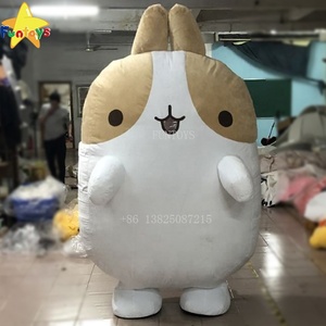 Funtoys divertente gonfiabile Molang <span class=keywords><strong>coniglio</strong></span> <span class=keywords><strong>coniglio</strong></span> pasquale personaggio dei cartoni animati animale grigio <span class=keywords><strong>bianco</strong></span> mascotte <span class=keywords><strong>Costume</strong></span> per la vendita - Product Image 2
