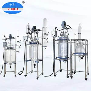 Reactor de vidrio sumergido en aceite de doble capa YUHUA 50L
