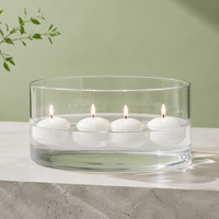 Porte-bougie en verre transparent de 130 mm de diamètre, bol en verre rond pour centre de table d'événement, décoration de la maison