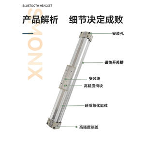 Cylindre mécanique sans tige MY1B16G/20/25/40/50/63-100 200L*300HX500600Z Structure compacte à piston pour la construction agricole - Product Image 4