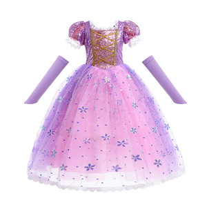 Gonna da Principessa Rapunzel Rosa, <span class=keywords><strong>Costume</strong></span> da Principessa delle Nevi Bianco per Bambine in Poliestere - Product Image 2