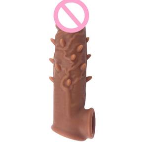 Penis Extender für Männer Sex Spike <span class=keywords><strong>Pussy</strong></span> Stimulation Dildo Extension Cover für Dildo Longer Thicker Penis Extension Sleeve - Product Image 5