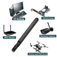 Antenne 5dBi WIFI 4G LTE 4 bandes avec connecteur SMA mâle, montage sur base, antenne de routeur WIFI haute performance pour bateau