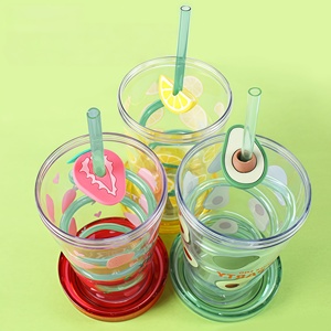 Vaso Brillante <span class=keywords><strong>de</strong></span> Una Sola Capa <span class=keywords><strong>de</strong></span> 480 ml con Tapa y Pajita para Frutas, Ideal para Botellas <span class=keywords><strong>de</strong></span> Agua en Campamentos y Aventuras al Aire Libre, Éxito <span class=keywords><strong>de</strong></span> Ventas en TikTok - Product Image 3