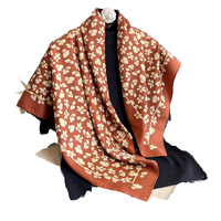 Nouvelle Écharpe Carrée en Soie Polyester Imprimée Florale Élégante Printemps-Été 2026 pour Femme, Châle Quotidien Multifonctionnel Haut de Gamme en Twill