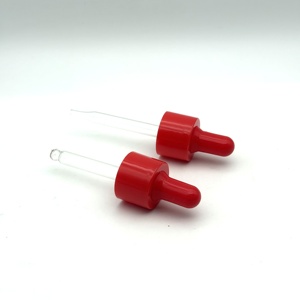 Pipette compte-gouttes en verre rouge 20-415 pour flacons d'essences et d'huiles essentielles – Bouchons et pipettes élégants - Product Image 1