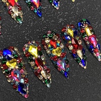 Ongles artificiels de luxe réutilisables en acrylique épais, faits à la main, à presser, avec motif floral sculpté, durables, pour la vente en gros