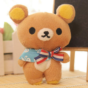 Oso de peluche <span class=keywords><strong>Kawaii</strong></span> de 10 cm, súper suave, bordado, con diseño de llavero y colgante, accesorio. - Product Image 5