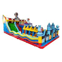 Nouveau design gonflable fusée à air sautant videur château Spaceman thème ville astronaute vol spatial parc d'attractions en vente