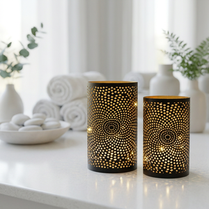 Custom Handmade Dual Tone Moroccan Votive <b>Candle</b> <b>Holder</b> <b>Lanterns</b> for Home, Weddings and Spa Decoration - Product Image 1