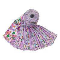 48 pièces de tissu en coton pur sergé motif floral violet, tissu en coton fait main pour patchwork, vente en gros