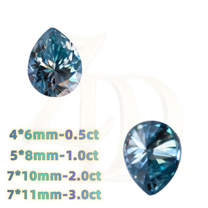 Moissanite Pear Cut Sea Blue 0.5ct 3ct Lab Created Loose Gemstone GRA Certified - Product Image 5