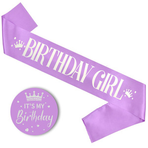 HLC - Recuerdos para Fiesta de Cumpleaños, Pin Personalizado de Lata y Banda de Satén para Cumpleaños, Decoración para Aniversarios y Bodas - Product Image 3