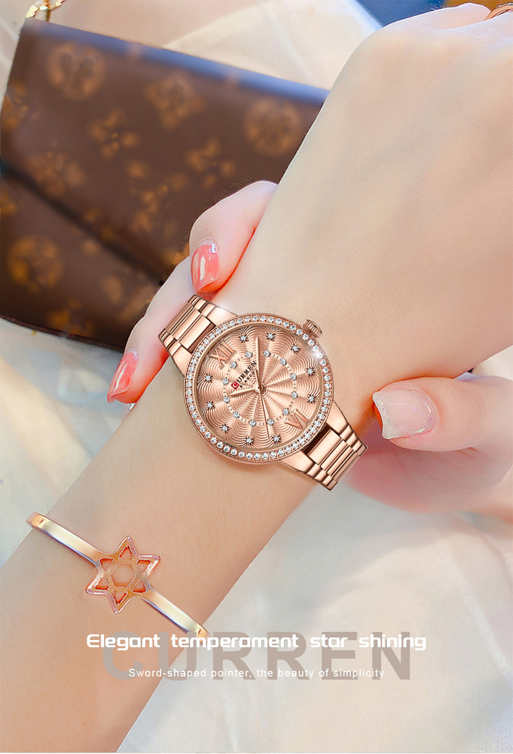 CURREN — montre-Bracelet en acier inoxydable pour femmes, marque de luxe, Bracelet classique décontracté, horloge, 9085