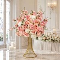 Bouquet de roses et de jacinthes artificielles de 40/60/80 cm, grande boule de fleurs, centre de table, couronne de bougies, décoration de mariage, chemin de table