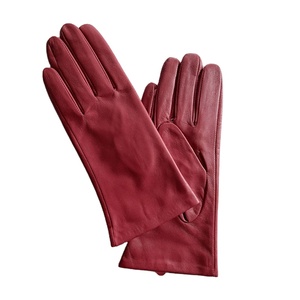 <span class=keywords><strong>Gants</strong></span> longs en cuir d'agneau véritable colorés pour femmes, <span class=keywords><strong>gants</strong></span> de mode noirs en peau de mouton pour dames - Product Image 4
