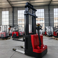 Chariot élévateur électrique autoporté, levage hydraulique de 2 m, transpalette robuste avec capacité de charge supérieure