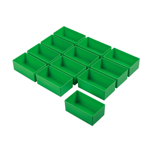 Plateaux de rangement en plastique vert, lot de 12, LxPxH, solution d'organisation automobile - Product Image 2