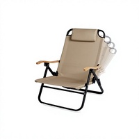 Chaise pliante portable de camping et pique-nique en alliage d'aluminium léger, compacte, avec dossier réglable en quatre positions pour la pause déjeuner