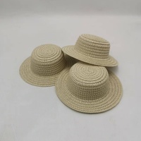 Produit transfrontalier très demandé : Chapeau pour chien de style, en herbe naturelle rayée et imprimée en sérigraphie, jouet poupée bébé tissé à la main pour animaux de compagnie