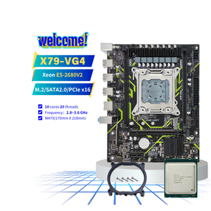 PANDL-Juego de placa base para PC de escritorio Intel Xeon E5 2680 V2 CPU compatible con <span class=keywords><strong>DDR3</strong></span> ECC <span class=keywords><strong>RAM</strong></span> 64GB capacidad máxima Intel Xeon X79 H61 - Product Image 1
