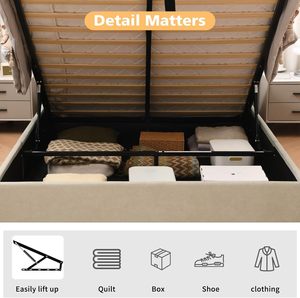 <span class=keywords><strong>Letto</strong></span> Contenitore Regolabile Italiano con <span class=keywords><strong>Testiera</strong></span> a Canali Verticali, Sollevamento Idraulico a Gas e Doghe in Legno - Product Image 6