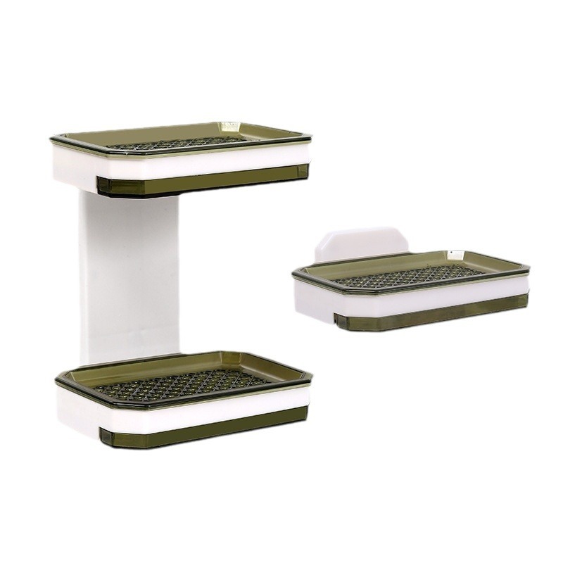 No Punching Suction Cup Household Soap Rack Wall Mounted Double-layer Drain Soap Box Bathroom Soap Box Storage Rack