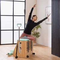 Chaise de Pilates Wunda Professionnelle Vinique Fitness en Bois de Chêne et Acier Inoxydable, Poignées Durables, Écologique, Usage Commercial