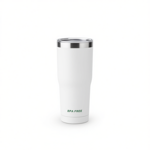 White Stainless Steel Tumbler 20Oz Double Wall Insulated BPA Free Reusable For Cold Drinks Home Office Outdoor Use - Product Image 1