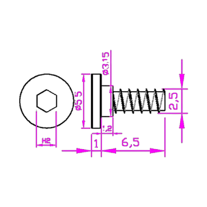 Vis autotaraudeuses à tête plate ultra-mince noire de grade 8.8 et 10.9, à embase hexagonale, avec queue plate de positionnement, non standard, sur mesure - Product Image 3