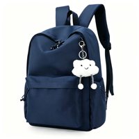 Mochila Minimalista con Colgante de Nube, Ligera y Bonita, con Múltiples Compartimentos, Gran Capacidad, para Estudiantes, Escolares, Casual, para el Día a Día