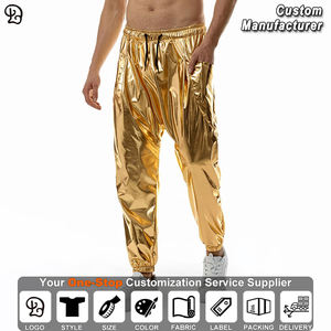 남성용 반짝이는 하렘 팬츠, 신축성 있는 허리끈, 루즈핏 조거, 파티, 나이트클럽, 캐주얼, 스트리트웨어, 메탈릭 배기 코스튬 바지 - Product Image 2