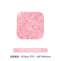 Tapis d'alimentation carrés en silicone écologiques à motif chiot mignon avec ventouses pour chats, chiens et petits animaux – Gamelles anti-glouton