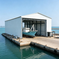 Atelier de chantier naval, hangar d'entretien pour bateaux de pêche, structure en acier marin galvanisé à chaud, anti-corrosion, résistant au vent, pour la côte
