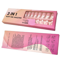 18 formes 6 couleurs 3 en 1 Gel X ongles roses pointes françaises 15 tailles couverture complète gel doux français pré-conception pointes d'ongles personnalisées