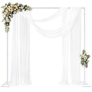 Kit de Soporte Rectangular para Arco de Globos para Ceremonias, Soporte Metálico para Fondo de Arco de Boda, Dorado/Blanco, 3x3M, para Bodas, Cumpleaños, Aniversarios - Product Image 6