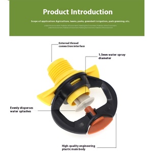 หัวฉีดน้ำหมุนได้ 360 องศา ปรับได้ ทำจากพลาสติก สำหรับรดน้ำสวน สนามหญ้า เรือนกระจก และการเกษตร - Product Image 2