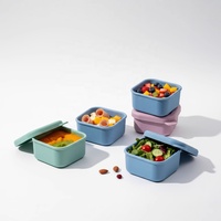 Silicone voedselbewaarbakje, luchtdicht, lekvrij, vierkant, enkel compartiment, magnetronbestendig, stapelbaar, lunchbox