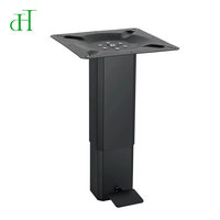 Colonne de levage pneumatique noire moderne réglable en hauteur avec pédale – Base de bureau assis-debout à une seule jambe